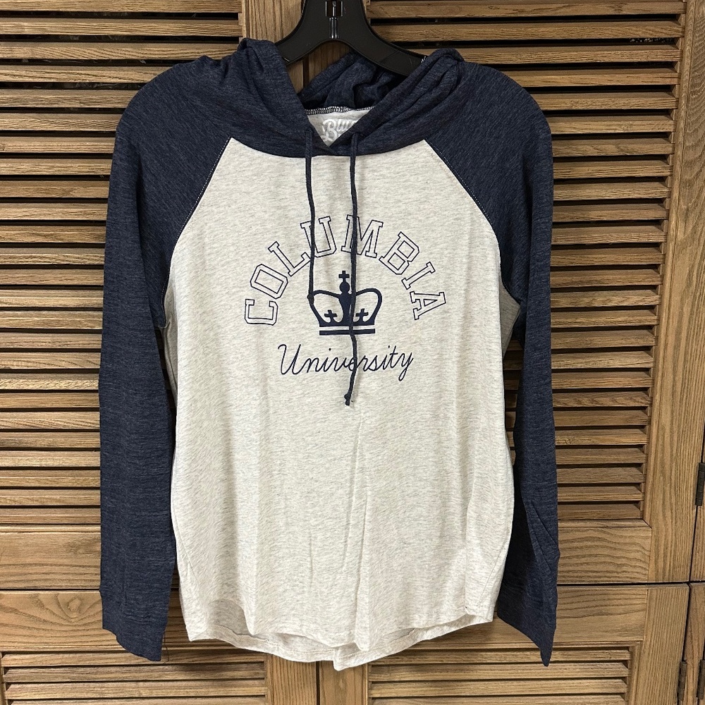 Columbia University Women Long Sleeve Raglan Tee Hoodie Size S
